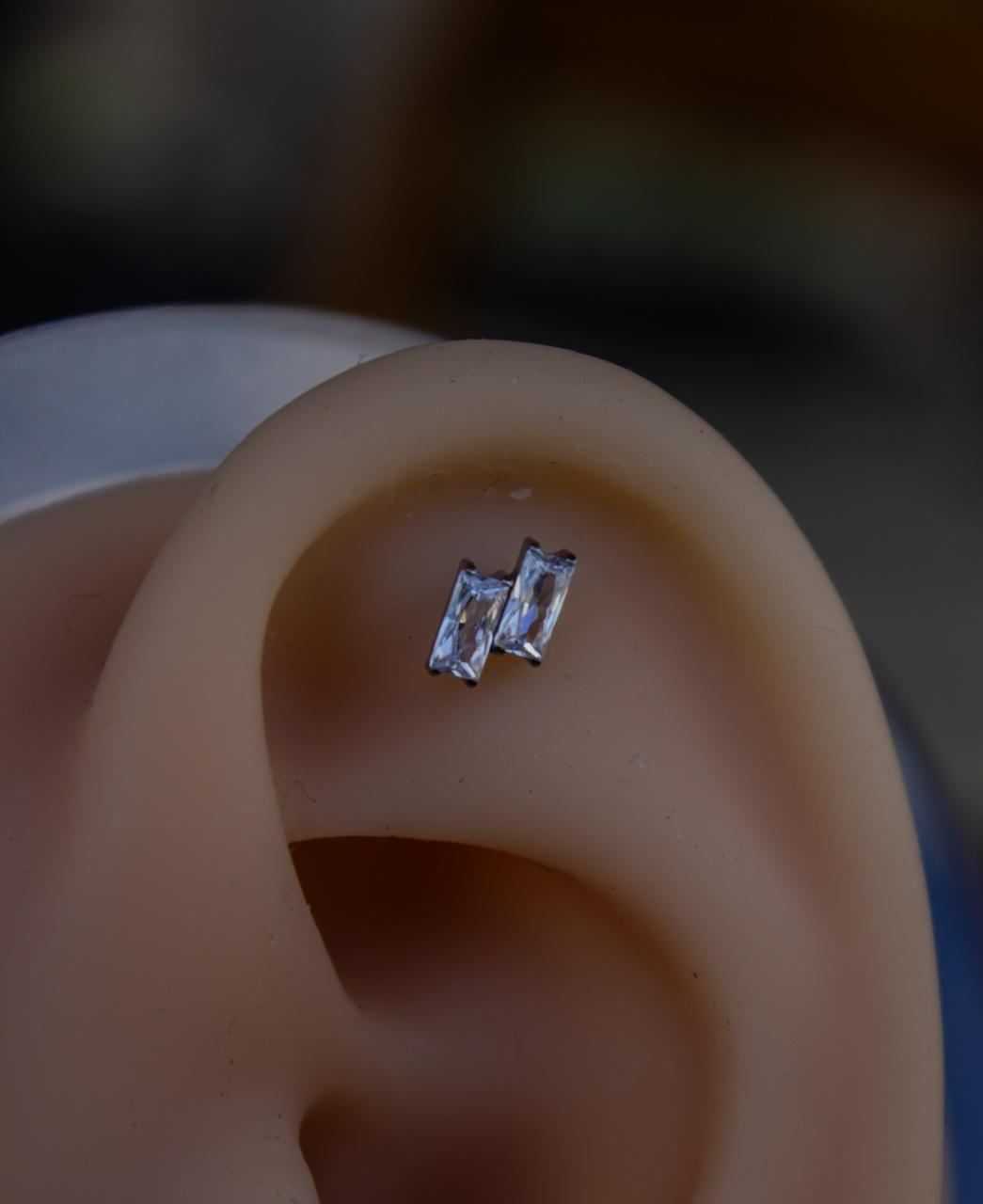 Labret zircônia Dupla